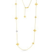 Roberto Coin Open Flower Princess Yellow Gold & Diamond Station Necklace