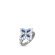 Roberto Coin White Gold Princess Flower Diamond & Blue Sapphire Ring