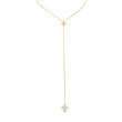 Roberto Coin Yellow Gold Two Mother of Pearl & Diamond Flower Venetian Princess Lariat Necklace