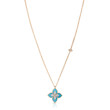 Roberto Coin Venetian Princess Turquoise and Diamond Flower Pendant Necklace