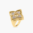 Roberto Coin Venetian Princess Mother of Pearl and Diamond Flower Ring in 18K Yellow Gold