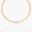Roberto Coin Navarra Diamond Chain Link Necklace in 18K Yellow Gold