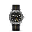 TUDOR Black Bay Pro with Steel Case and Black Fabric Strap With Yellow Band - 39mm M79470-0002 Watch Upright