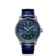 Breitling Navitimer 35 Blue Dial on a Blue Leather Croc Strap — 35mm