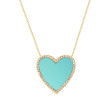 Turquoise Heart Necklace with Diamonds