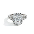 Henri Daussi Cushion Diamond Halo Engagement Ring