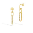 Gold and Diamond Link Drop Earrings