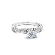 Noam Carver Platinum Round Engraved Solitaire Engagement Ring Setting main view