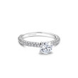Noam Carver Round Three Sided Pave Diamond Platinum Engagement Ring Setting main view