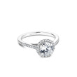 Noam Carver Round Pave Diamond Halo Engagement Ring Setting in Platinum main view