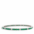 Emerald And Diamond Tennis Bracelet in White Gold 