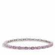 Pink Sapphire And Diamond Alternating Tennis Bracelet