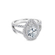 Noam Carver Pear Diamond Double Halo Engagement Ring Setting front view