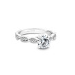 Noam Carver Round Pave Diamond Vintage Engagement Ring Setting in 14K White Gold main view