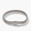 John Hardy Classic Chain 7mm Silver Bracelet with Pave Diamond Clasp .30ctw