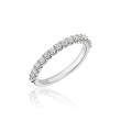 Private Label Slim Pave Wedding Band in 14K White Gold