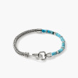 John Hardy Heishi Silver Chain Bracelet with Turquoise