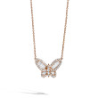 Baguette Diamond Rose Gold Butterfly Necklace