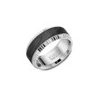 Crown Ring 9mm Carlex G3 White Gold Black Accent Band