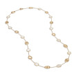 Marco Bicego Lunaria Long Yellow Gold & Mother of Pearl Station Necklace