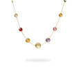 Jaipur Color Mixed Gemstone Long Necklace in Yellow Gold