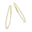 Skinny Inside Out Diamond Pear Shaped Hoops in Yellow Gold