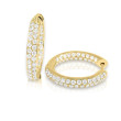 Pave Diamond Inside Out Hoop Earrings in Yellow Gold