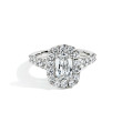 Henri Daussi Cushion Diamond Halo Pave Engagement Ring