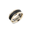 Carlex Gold and Black Carbon Wide Mens Wedding Band G4