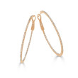 2" Diamond Skinny Hoop Rose Gold Earrings 