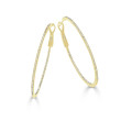 1.75" Diamond Skinny Hoop Yellow Gold Earrings 