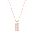 Carbon & Hyde 14kt Rose Gold Diamond Dogtag Necklace front view