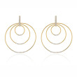 EF Collection White Diamond Multi Hoop Yellow Gold Earrings