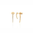 EF Collection Diamond Hook Yellow Gold Stud Earrings