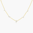 EF Collections Multi Diamond Cluster Diamond Necklace in Yellow Gold