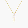 EF Collections Prong Set Diamond Waterfall Necklace in Yellow Gold