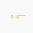 EF Collection Bezel Set Pear-Shaped Diamond Stud Earrings in Yellow Gold