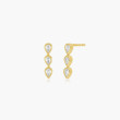 EF Collection Bezel Set Triple Diamond Pear Stud Earrings in Yellow Gold