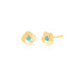 EF Collection Turquoise Petal Stud Earrings