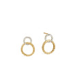 John Hardy Classic Chain Gold and Diamond Stud Earrings 