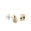 Fope Prima Yellow Gold Elliptical Diamond Rondel Stud Earrings 