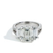 Robert Pelliccia 4 Carat Emerald Cut and Trapezoid Diamond Engagement Ring