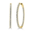 Inside Out Diamond Oval Hoops in Yellow Gold