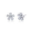1.93 Carat Pear Shaped Diamond Flower Earrings