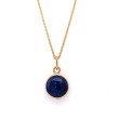 Tresor Fin Round Blue Sapphire Drop Pendant