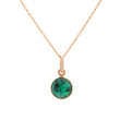Tresor Round Emerald Gemstone Drop Pendant