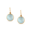 Tresor Fin Round Aquamarine Gemstone Dangle Earrings