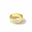 Ippolita Stardust Crinkle Band Ring in 18K Gold with Diamonds 