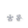 4.96 Carat Pear Shaped Diamond Flower Earrings