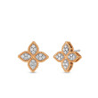 Roberto Coin Princess Flower Rose Gold Diamond Stud Earrings
